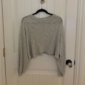 Billabong Gray Ribbed Long Sleeve Top
